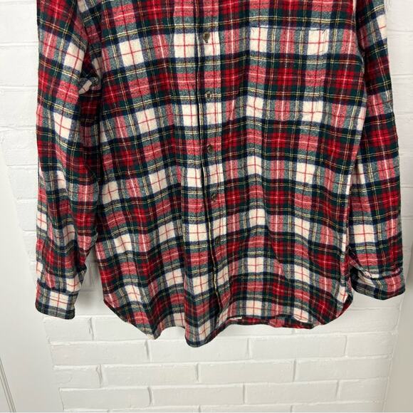 Vintage Men’s Pendleton Christmas Red Plaid Wool Button Down Flannel Shirt L - Picture 6 of 10
